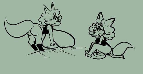 anthro big_breasts black_and_green breasts butt cracked_ground female pose presenting presenting_hindquarters smile unusual_eyes doggasaurio unknown_(character) cyclops monochrome