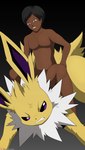 ambiguous_gender bronco bucking duo feral genitals male male/ambiguous mount/rider_relations nude penis riding riding_on_back rodeo rodeoplay trainer winick-lim nintendo pokemon jordanbros1 eeveelution generation_1_pokemon human jolteon mammal pokemon_(species) absurd_res hi_res