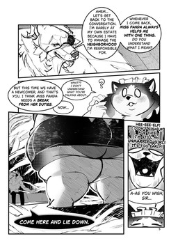 anthro armpit_sniffing back_muscles belly_rub big_breasts big_butt blazer blush bodily_fluids breasts butt chibi chubby_cheeks clothing dialogue duo eye_patch eyes_closed eyewear female gloves group half-closed_eyes handwear jacket legwear maid_apron maid_hat maid_headdress maid_uniform male male/female melee_weapon muscular narrowed_eyes neck_tuft nervous obese overweight overweight_anthro overweight_female sniffing speech_bubble stockings suit sweat sword text topwear trio tuft uniform weapon wide_hips ruby_panda_(artist) arthropod bear butterfly canid canine canis domestic_dog giant_panda husky insect lepidopteran mammal nordic_sled_dog spitz wolf absurd_res comic english_text hi_res monochrome