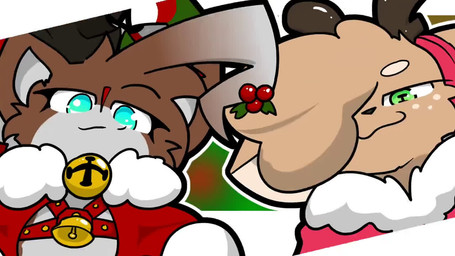 ambiguous_gender anthro bell candy candy_cane christmas_clothing closed_smile clothing dessert extreme_size_difference eyelashes female first_person_view food giggle giggling group holidays hoof_hands jingle_bell licking looking_at_another mouth_closed size_difference smile tongue trio haziidemon christmas mistle_(jaybat11) nikki_(haziidemon) nova_(coffeedoggo) canid deer mammal new_world_deer reindeer 16:9 2d_animation animated digital_media_(artwork) long_playtime motion_tweening no_sound video widescreen