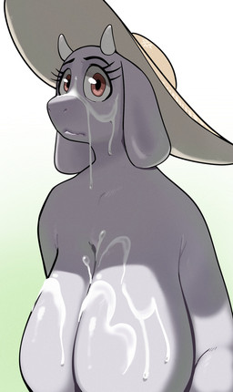 2_horns after_sex anthro balls big_breasts big_hat bodily_fluids breasts clothing cum cum_on_breasts cum_on_face eyelashes female fur genital_fluids genitals hanging_breasts hat hat_only headgear headgear_only headwear headwear_only horn huge_breasts looking_at_viewer mature_female mostly_nude nude nude_female red_eyes sagging_breasts small_horn solo sun_hat white_body white_fur white_horn numbskull undertale_(series) toriel boss_monster_(undertale) bovid caprine goat mammal absurd_res bust_portrait hi_res portrait