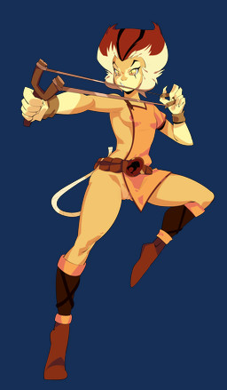 anthro areola areola_slip clothed clothing crossgender female genitals mtf_crossgender no_underwear ranged_weapon slingshot vulva weapon young young_anthro jdwalkrat thundercats thundercats_1985 wilykat animal_humanoid felid felid_humanoid humanoid mammal mammal_humanoid hi_res