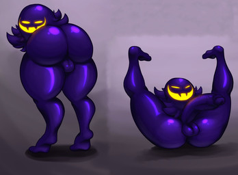 alternate_form armless big_butt big_penis butt feet genitals male neck_tuft not_furry penis purple_body smug solo thick_thighs tuft wide_hips yellow_eyes aspenofsimpcon a_hat_in_time snatcher_(ahit) ghost humanoid spirit meme
