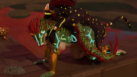 animal_genitalia anthro anthro_on_feral bestiality black_body black_fur doggystyle duo feathers female feral feral_penetrating from_behind_position fur genitals gold_(metal) gold_jewelry green_body jewelry male male/female penetration sex vaginal vaginal_penetration zibelpanther american_mythology aztec_mythology mesoamerican_mythology mythology quetzalcoatl tezcatlipoca_(mythology) deity felid feline mammal panthera pantherine reptile scalie snake 16:9 3d_(artwork) 3d_animation animated digital_media_(artwork) hi_res long_playtime sound video widescreen incest_(lore)