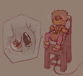 anal anal_penetration ankle_cuffs anthro bdsm biped black_nose blush bodily_fluids bondage bondage_chair bondage_furniture bound brown_body brown_eyes brown_fur buttplug chair chastity_cage chastity_device clothed clothing cuff_(restraint) cum cum_in_clothing cum_in_diaper cum_while_chaste cum_while_penetrated diaper dildo dildo_in_ass dildo_insertion ejaculation electrostimulation eyes_closed forced forced_anal forced_orgasm fur furniture genital_fluids harness heart_symbol high_chair lock male object_in_ass orgasm padlock penetration pigeon_toed plug_(sex_toy) rape restraints sex sex_toy sex_toy_in_ass sex_toy_insertion shackles shaking shota simple_background sitting solo submissive submissive_male tears toddler unclean_diaper vibrator wrist_cuffs young young_anthro young_male skidoo canid canine canis mammal wolf 2018 digital_media_(artwork)