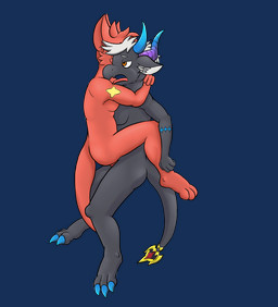 anal anal_penetration anthro arms_around_neck arms_around_partner duo grey_body male male/male open_mouth penetration red_body side_view sitting_sex xenomir dragon_village mythology aki_chronos dragon magnas mythological_creature mythological_scalie scalie alpha_channel hi_res