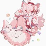 accessory anthro clothed clothing female footwear hair hair_accessory hair_ribbon kemono long_hair ribbons socks solo omumorning canid canine mammal absurd_res hi_res