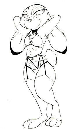 anthro bedroom_eyes clothing female flat_chested half-closed_eyes lingerie narrowed_eyes naughty_face pose seductive simple_background solo white_background unknown_artist lagomorph leporid mammal rabbit absurd_res full-length_portrait hi_res portrait source_request