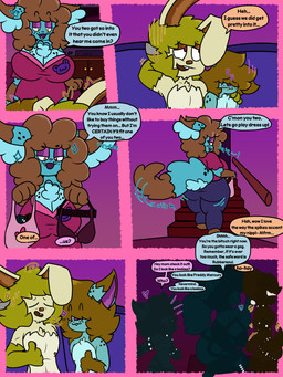 anthro bdsm_gear bdsm_outfit big_breasts black_spots blue_body blue_fur breasts brown_body brown_fur butt cartoon_freckles chest_tuft clothed clothing dialogue eyeshadow female fluffy fluffy_chest fluffy_ears fluffy_hair fluffy_tail freckled_breasts freckled_ears freckled_face freckled_shoulders freckles fully_clothed fur glistening_eyelids hair makeup motion_lines nipples purple_eyeshadow spots tail tear_trough text tuft chibitay biscuit_(chibitay) chibi_(chibitay) muffin_(chibitay) domestic_cat felid feline felis hybrid lagomorph leporid mammal rabbit translop translynx 3:4 absurd_res comic english_text hi_res father_(lore) father_and_child_(lore) father_and_son_(lore) incest_(lore) mother_(lore) mother_and_child_(lore) mother_and_son_(lore) parent_(lore) parent_and_child_(lore) parent_and_son_(lore) son_(lore)