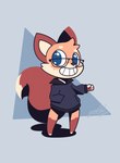 anthro canid canine clothing eyewear fox gingy_(gingy_k_fox) gingy_k_fox glasses hi_res looking_at_viewer mammal simple_style smile solo