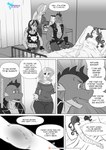 abs anthro anthrofied clothing comic dialogue dragon english_text equid equine female fluttershy_(mlp) friendship_is_magic hasbro hi_res horn male mammal monochrome muscular muscular_anthro muscular_male my_little_pony mythological_creature mythological_equine mythological_scalie mythology pegasus pia-sama rainbow_dash_(mlp) rarity_(mlp) scalie spike_(mlp) tail text unicorn wings
