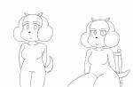 adolescent anthro biped breasts female looking_at_viewer nude simple_background sitting smile solo thick_thighs wide_hips young young_anthro young_female notmypornaccount bittersweet_candy_bowl rachel_(bcb) canid canine canis domestic_dog mammal 2019 digital_media_(artwork) hi_res meme monochrome