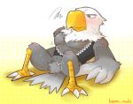 abstract_background annoyed anthro beak blush bodily_fluids bottomless clothed clothing feet half-closed_eyes male muscular muscular_anthro muscular_male narrowed_eyes pecs simple_background solo sweat talons toes white_background kemo_nuko animal_crossing nintendo apollo_(animal_crossing) accipitrid accipitriform avian bald_eagle bird eagle sea_eagle