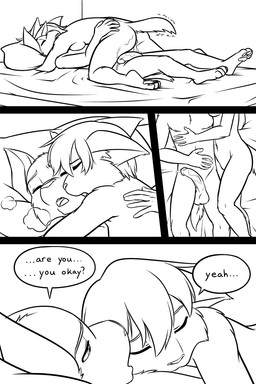 adolescent after_anal after_sex afterglow anal_orgasm anthro anthro_on_anthro anthro_penetrated anthro_penetrating anthro_penetrating_anthro balls bed big_penis bodily_fluids breasts cowgirl_position cum cum_from_ass cum_in_ass cum_inside dialogue duo ejaculation eyes_closed female female_anthro from_front_position furniture genital_fluids genitals hands-free humanoid_genitalia humanoid_penis leaking_cum male male/female male_anthro on_bottom on_top orgasm penetration penis pillow sex side_boob speech_bubble straddling teeth text tongue young young_anthro young_female young_male young_on_young black-kitten sebastien_(black-kitten) serah_(black-kitten) felid feline lynx mammal 2025 2:3 comic english_text hi_res monochrome adult_(lore) brother_(lore) brother_and_sister_(lore) incest_(lore) sibling_(lore) sister_(lore) twincest_(lore) twins_(lore)