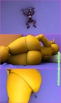 anthro bed big_butt border butt duo female furniture genitals joints lying machine macro male male/female micro on_side penis pink_border purple_body red_eyes shrinking size_transformation solo_focus transformation yellow_body pervertedgiants five_nights_at_freddy's five_nights_at_freddy's_2 scottgames bonnie_(fnaf) toy_chica_(fnaf) animatronic avian bird chicken galliform gallus_(genus) lagomorph leporid mammal phasianid rabbit robot 3d_(artwork) absurd_res blender_(artwork) digital_media_(artwork) hi_res