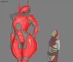 duo female larger_female machine male not_furry simple_background size_difference smaller_male saidra bioware electronic_arts mass_effect alien alien_humanoid geth geth_prime humanoid quarian robot hi_res