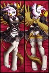 anthro beak brown_body brown_fur butt clothing dakimakura digitigrade eyebrows eyelashes feathered_wings feathers female fur legwear looking_at_viewer lying maid_uniform on_back on_front open_beak open_mouth panties solo stockings tail tail_tuft tuft underwear uniform white_body white_clothing white_panties white_underwear wings yellow_eyes king-kakapo friendship_is_magic hasbro my_little_pony mythology gilda_(mlp) avian gryphon mythological_avian mythological_creature 2024 absurd_res dakimakura_design hi_res