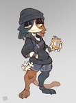 3_toes 5_fingers anthro barefoot beanie black_beanie black_clothing black_hat black_headwear black_hoodie black_topwear bottomwear calico_pattern can claws clothed clothed_female clothing container ear_piercing ear_ring eyelashes feet female female_anthro fingers front_view glistening_eyelids grey_background half-closed_eyes hand_in_pocket hat headgear headwear holding_can holding_container holding_object hoodie lidded_eyes mouth_closed narrowed_eyes paws piercing plantigrade pockets ring_piercing shorts simple_background smile solo standing tail toe_claws toes topwear foresttherotten epic_games fortnite meow_skulls calico_cat domestic_cat felid feline felis mammal 2024 digital_media_(artwork) digital_painting_(artwork) full-length_portrait hi_res painting_(artwork) portrait