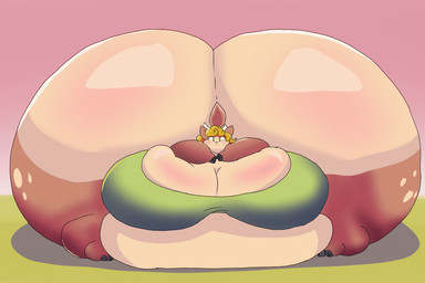 animated_gif anthro belly belly_jiggle belly_on_ground big_belly big_breasts big_butt big_cheeks black_hooves black_nose blonde_hair blush body_blush breast_jiggle breasts brown_body brown_ears brown_tail butt butt_blush butt_jiggle butt_slap chubby_cheeks clothing disembodied_hand female front_view green_clothing green_eyes green_shirt green_topwear hair hooves horn huge_belly huge_breasts huge_butt hyper hyper_belly hyper_breasts hyper_butt jiggling looking_at_viewer morbidly_obese morbidly_obese_anthro morbidly_obese_female multicolored_body obese obese_anthro obese_female open_mouth open_smile overweight overweight_anthro overweight_female pink_background pink_mouth scut_tail shirt short_tail simple_background sitting slap smile smiling_at_viewer solo tail tan_body tight_clothing topwear two_tone_body white_horn adansin marilyn_(adansin) bovid caprine goat mammal 2024 2d_animation animated colored digital_media_(artwork) loop shaded short_playtime
