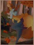 ambiguous_gender anthro big_butt big_ears butt fluffy fluffy_tail food fruit inner_ear_fluff looking_back outside plant pumpkin solo tail tree tuft sarifairy nintendo pokemon braixen generation_6_pokemon pokemon_(species) absurd_res hi_res