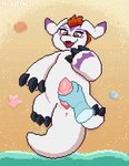 animal_genitalia animal_penis anus beach bodily_fluids breath claws cum disembodied_hand ejaculation erection feral genital_fluids genital_slit genitals ghost_hand handjob lying male mane on_back penile penis rubbing sand sea sex shell tapering_penis water conditional_dnp pocketpaws bandai_namco digimon patreon digimon_(species) gomamon animated digital_media_(artwork) hi_res pixel_(artwork) pixel_animation