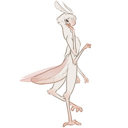 2_fingers 3_toes 4_arms ambiguous_gender antennae_(anatomy) anthro arm_tuft arthropod_abdomen black_eyes chest_tuft elbow_tuft feet fingers fluffy fur gradient_fur hair hand_on_cheek leg_tuft looking_at_viewer looking_back looking_back_at_viewer multi_arm multi_limb pink_body pink_skin pink_wings short_hair slim solo standing tall toes translucent translucent_wings tuft white_body white_fur wings tateoftot alien arthropod insect lepidopteran moth nychora hi_res