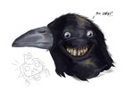 ambiguous_gender anthro beak bell black_body black_feathers creepy creepy_face creepy_smile crown cultist cursed_image duo emanata feathers fur grey_beak gums_(mouth) headgear humor looking_at_viewer nightmare_fuel painterly shitpost simple_background smile solo_focus soul_devouring_eyes style_emulation talking_to_viewer teeth text tuft where_is_your_god_now white_background why wool_(fur) nolentir cult_of_the_lamb massive_monster_(studio) lamb_(cult_of_the_lamb) red_crown_(cult_of_the_lamb) avian bird bovid caprine corvid corvus_(genus) crow mammal oscine passerine sheep 2024 english_text headshot_portrait meme portrait signature