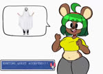 2021 accessory animated anthro bear belly big_ears blinking bottomwear breasts brown_body brown_ears brown_face brown_fur circle_eyebrows clothing countershading crop_top digital_media_(artwork) english_text eyebrows eyewear female front_view fur gameplay_mechanics ghost_costume glasses green_eyebrows green_hair grey_bottomwear grey_clothing grey_pants hair hair_accessory hairband loop mammal midriff navel no_sound olivia_(psanxs) open_mouth open_smile pants photography_(artwork) qwerty_soda round_glasses shirt short_playtime simple_background smile solo speech_bubble swaying swaying_hips tan_body tan_fur tan_inner_ear teeth text thick_thighs topwear webm white_background yellow_clothing yellow_crop_top yellow_shirt yellow_topwear