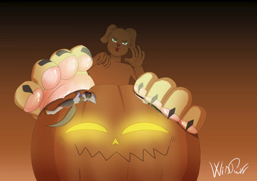 4_toes anthro blush blush_lines claws feet foot_fetish foot_focus foot_play hair holidays jack-o'-lantern machine male male/male nails pawpads paws seductive simple_background smelly smelly_feet stomping teasing toes tongue tongue_out wiggle wrinkled_feet wrinkles anthony444333 halloween canid canine lagomorph leporid mammal protogen rabbit 2d_animation absurd_res animated digital_media_(artwork) frame_by_frame hi_res loop no_sound short_playtime video