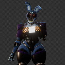 4_fingers abs anthro big_breasts black_clothing black_legwear black_leotard black_thigh_highs blue_body breasts checkered checkered_background chest_wraps clothed clothing cropped_jacket crossgender endoskeleton female fingerless_(marking) fingers glistening glistening_clothing glistening_legwear glistening_leotard glistening_thigh_highs glowing glowing_eyes grey_background jacket legwear leotard looking_at_viewer machine missing_arm mtf_crossgender muscular muscular_anthro muscular_female open_clothing open_jacket open_topwear paper pattern_background purple_clothing purple_jacket purple_topwear red_eyes simple_background solo standing text thick_thighs thigh_highs topwear wide_hips wire wraps atumalaca atumalaca_(modeler) five_nights_at_freddy's five_nights_at_freddy's_2 scottgames withered_bonnie_(fnaf) animatronic lagomorph leporid mammal rabbit robot robot_anthro 2025 3d_(artwork) digital_media_(artwork) english_text unfinished