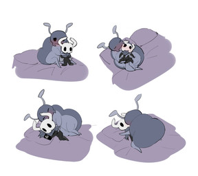 2_horns ambiguous_gender antennae_(anatomy) anthro bed black_body black_eyes black_fluid black_tears blush bodily_fluids cellphone cloak clothing colored_tears cradle_position cradling dominant duo ejaculation electronics eyes_closed female female/ambiguous fingering furniture genital_fluids grey_body grey_cloak grey_clothing grey_head hand_on_shoulder holding_cellphone holding_object holding_phone horn larger_dom lidded_eyes looking_at_another lying lying_on_pillow on_back on_side phone pillow sex size_difference spooning tears tremble_lines trembling_for_pleasure underneath_another unusual_bodily_fluids unusual_tears vaginal vaginal_fingering vaginal_fluids vaginal_squirting white_head oxide_cat hollow_knight_(franchise) team_cherry bretta_(hollow_knight) the_knight_(hollow_knight) arthropod beetle insect vessel_(species) 2025 digital_media_(artwork) flat_colors hi_res sketch sketch_page female_(lore) nonbinary_(lore)