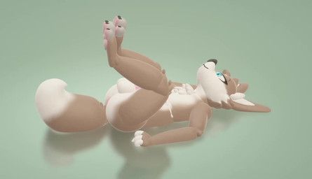 4_fingers 4_toes anthro anus balls barefoot biped blue_eyes bodily_fluids butt claws cum erection feet fingers fur genital_fluids genitals hair hindpaw humanoid_genitalia humanoid_penis lying male mouth_closed nude on_back pawpads paws penis precum simple_background solo toe_claws toes backsash canid canine mammal 2019 3d_(artwork) 3d_animation animated digital_media_(artwork) hi_res no_sound short_playtime video