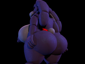 4_fingers anthro areola big_areola big_breasts big_butt black_background breasts butt crossgender dark_areola dark_nipples ears_down female fingers floppy_ears glistening glistening_body huge_breasts huge_butt machine mtf_crossgender nipples pivoted_ears puffy_areola purple_areola purple_body purple_nipples rear_view scut_tail short_tail shortstack simple_background solo tail thick_thighs wide_hips sanco_(artist) sanco_(modeler) five_nights_at_freddy's scottgames bonnie_(fnaf) animatronic lagomorph leporid mammal rabbit robot robot_anthro 3d_(artwork) 4:3 digital_media_(artwork)