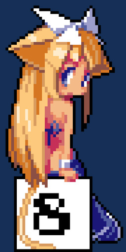 animated_gif blonde_hair counter_catgirl female hair holding_object number sign simple_background solo transparent_background kusaka_kokage third-party_edit animal_humanoid felid feline humanoid mammal alpha_channel animated digital_media_(artwork) pixel_(artwork) short_playtime