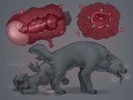 4_toes 5_fingers all_fours animal_genitalia animal_penis anthro anthro_on_feral anthro_penetrated ass_to_ass bestiality bestiality_impregnation bloated blush bodily_fluids breath canine_genitalia canine_penis cervical_penetration cervix claws crying cum cum_in_pussy cum_in_uterus cum_inflation cum_inside cum_pool drooling duo ejaculation erection feet female female_penetrated feral feral_penetrating feral_penetrating_anthro fingers forced genital_fluids genitals grey_background half-closed_eyes impregnation inflation interspecies interspecies_impregnation knot knot_hanging knot_root knotted_penis knotting large_penetration male male/female male_penetrating male_penetrating_female narrowed_eyes nipples nude nude_female open_mouth ovum ovum_penetration ovum_with_heart panting penetration penile penile_penetration penis raised_tail rape reverse_doggystyle saliva sex shaking sheath side_view simple_background sperm_cell tail tears toes tongue tongue_out trembling uterus vaginal vaginal_knotting vaginal_penetration wings young young_anthro young_female alcoholy holy_(alcoholy) canid canine canis hyena mammal spotted_hyena wolf 2025 absurd_res english_description hi_res signature