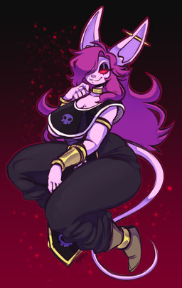 5_fingers anklet anthro armband big_breasts big_ears black_background black_bottomwear black_claws black_clothing black_eyes black_eyeshadow black_pants boots bottomwear bracelet breasts brown_boots brown_clothing brown_footwear claws cleavage clothed clothed_anthro clothed_female clothing collar collarbone ear_piercing egyptian egyptian_clothing egyptian_headdress embers eyeshadow female female_anthro finger_claws fingers fluffy fluffy_hair footwear front_view glistening_eyelids glistening_metal gradient_background hair hairless industrial_piercing jewelry lidded_eyes long_hair long_tail looking_aside makeup markings mole_(marking) mole_on_breast nemes_(clothing) outline pants pelvic_curtain piercing pink_body pink_ears pink_inner_ear pink_nose pink_skin pink_tail pointy_ears prick_ears purple_hair red_background red_outline red_sclera shoes simple_background skull_print smile smirk solo spike_piercing tail text thick_thighs thin_tail three-quarter_view under_boob wide_hipped_anthro wide_hipped_female wide_hips toxicsoul77 dragon_ball dragon_ball_super fan_character modka_(toxicsoul77) domestic_cat felid feline felis hairless_cat mammal 2021 absurd_res artist_name colored digital_media_(artwork) full-length_portrait hi_res portrait shaded signature