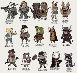 ambiguous_gender anthro armor brotherhood_of_steel_(fallout) caesars_legion children_of_atom_(fallout) children_of_the_cathedral_(fallout) clothing coat enclave_(fallout) followers_of_the_apocalypse_(fallout) great_khans_(fallout) group gun hat headgear headwear holding_gun holding_object holding_ranged_weapon holding_weapon hubologists_(fallout) institute_(fallout) lab_coat laser_rifle lineup machine military_uniform minuteman_(fallout) mothman_cult_(fallout) ncr_ranger_(fallout) ncr_soldier new_california_republic power_armor railroad_(fallout) ranged_weapon religious_clothing text topwear uniform vault_suit weapon dotssu fallout microsoft accipitrid accipitriform arthropod avian badger bat bear bird bird_dog blattodean bovid bovine canid canine canis caprine cattle chameleon cockroach domestic_dog eagle equid equine eulipotyphlan felid golden_retriever horse hunting_dog insect lagomorph leporid lion lizard mammal mole_(animal) murid murine mustelid musteline pantherine rabbit rat reptile retriever rodent scalie sheep english_description english_text hi_res
