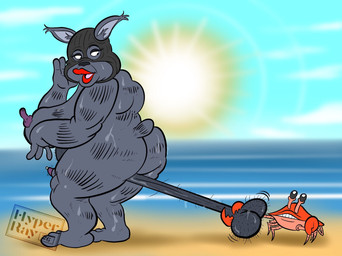 anthro areola balaclava ball_slip ball_tugging balls beach big_breasts big_butt big_feet big_nipples bikini black_nose bodily_fluids body_hair breasts butt clothed clothing cock_and_ball_torture detailed_background duo ear_tuft elderly_anthro elderly_gynomorph erection feet feral fupa fur genital_fluids genital_torture genitals gynomorph hairy hairy_balls hairy_fupa huge_breasts huge_butt huge_hips humanoid_genitalia humanoid_penis intersex lips lipstick looking_back makeup mask mask_only nipples nude obese obese_anthro obese_gynomorph obese_intersex open_mouth outside overweight overweight_anthro overweight_gynomorph overweight_intersex penis pubes pubic_stubble pulling_balls purple_nipples sagging_breasts saggy_balls sand sea seaside small_penis solo_focus standing striped_body striped_fur stripes stubble sweat sweatdrop sweaty_balls sweaty_body sweaty_breasts sweaty_butt sweaty_genitalia sweaty_legs sweaty_thighs swimwear thick_thighs tuft two-piece_swimsuit wardrobe_malfunction water wearing_mask wide_hips hyperraysunshine roxxred_(artist) coppertone_(sunscreen) coppertone_girl fanny_mcphee arthropod crab crustacean decapod domestic_cat felid feline felis hybrid lynx malacostracan mammal colored digital_drawing_(artwork) digital_media_(artwork) flat_colors hi_res watermark