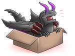 4:3 ambiguous_gender box canes-cm capcom container dragon elder_dragon eyeless feral gore_magala horn if_it_fits_i_sits_(meme) in_box in_container meme monster_hunter mythological_creature mythological_scalie mythology reptile scalie simple_background solo tail white_background
