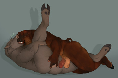 anal anal_fingering anthro anthro_on_anthro anthro_penetrated anthro_penetrating anthro_penetrating_anthro balls bodily_fluids cloven_hooves dripping duo erection eyes_closed fingering french_kissing genital_fluids genitals hooves humanoid_genitalia humanoid_penis kissing lying male male/male male_anthro male_penetrated male_penetrating male_penetrating_male nude nude_anthro nude_male on_back on_front overweight overweight_anthro overweight_male penetration penis precum precum_drip raised_leg sex simple_background tail teeth thick_penis tongue chubchow domestic_pig mammal suid suine sus_(pig) 2025 absurd_res hi_res