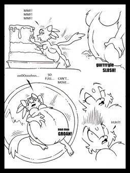 anthro belly big_belly black_border border breasts cake dessert expansion feederism female food huge_belly overweight overweight_anthro overweight_female simple_background solo text white_background krystalvix sega sonic_the_hedgehog_(series) blaze_the_cat domestic_cat felid feline felis mammal 2014