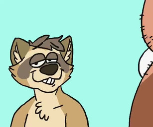 anthro blue_background blush bodily_fluids brown_body brown_fur bulge clothing drooling duo fur humanoid_hands jockstrap male male/male overweight overweight_male saliva simple_background underwear paddlebear mammal procyonid raccoon 2020 2d_animation 6:5 animated frame_by_frame no_sound short_playtime video