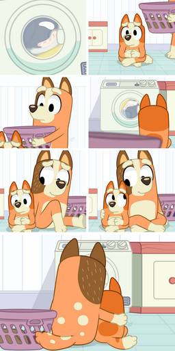 appliance duo female laundry_basket laundry_day laundry_machine plushie washing_machine dm29 bluey_(series) bingo_heeler chilli_heeler floppy_(bluey) australian_cattle_dog canid canine canis cattledog domestic_dog herding_dog mammal pastoral_dog 1:2 comic hi_res daughter_(lore) mother_(lore) mother_and_child_(lore) mother_and_daughter_(lore) parent_(lore) parent_and_child_(lore) parent_and_daughter_(lore)