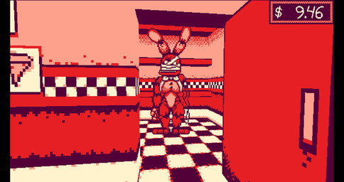 anthro bandage bandaged_head big_breasts bow_tie breasts bunny_costume clothing costume crossgender female mod one_arm rabbit_ears screencap solo sprite chaoskres five_nights_at_freddy's five_nights_at_freddy's_2 five_nights_at_frickbear's_(series) five_nights_at_frickbear's_3 scottgames withered_bonnie_(fnaf) withered_bonnie_(frickbear's) lagomorph leporid mammal rabbit colored digital_media_(artwork) pixel_(artwork) red_theme
