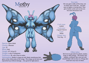 antennae_(anatomy) anthro backsack balls big_balls big_breasts biped black_eyes black_nipples blue_body blue_fur blue_sclera breasts butt flaccid fur genitals gynomorph hair huge_balls humanoid_genitalia humanoid_penis insect_wings intersex looking_at_viewer navel nipples non-mammal_breasts nude penis purple_hair side_boob solo text wings kalnareff mothy arthropod insect lepidopteran moth 2011 english_text hi_res model_sheet
