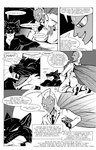 annoyed antennae_(anatomy) anthro bath bathhouse black_body black_fur cheek_tuft clothing coat compound_eyes countershade_neck countershading dialogue duo eyes_closed facial_tuft fangs fur grin hot_tub inner_ear_fluff insect_wings inside kneeling lab_coat laugh looking_aside looking_at_another male necktie nude_male onomatopoeia open_mouth partially_submerged public_bath relaxing sharp_fangs sharp_teeth smile sound_effects speech_bubble teeth text text_box tongue topwear tuft undressed wet wet_body wet_fur whiskers wings roz_gibson jack_salem animal_humanoid arthropod arthropod_humanoid gulonine humanoid hybrid insect insect_humanoid mammal marten mustelid musteline sable_(marten) 2011 black_and_white comic english_text hi_res monochrome