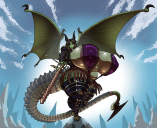 areola armor big_breasts breasts dragon_wings feet female fingers horn huge_breasts melee_weapon nipple_outline pink_areola solo sword tail toes weapon gausscannon mythology animal_humanoid dragon dragon_humanoid humanoid mythological_creature mythological_scalie scalie 2026 absurd_res hi_res
