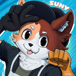 anthro clothing fangs fur gesture hand_gesture hat headgear headwear inner_ear_fluff looking_at_viewer male multicolored_body multicolored_fur neck_tuft paw_pose pose solo teeth tongue tongue_out tuft v_sign mvikt felid mammal 1:1 hi_res icon