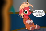 blonde_hair clothing dialogue green_eyes hair hooves male messy_hair overalls prison_uniform prisoner text badumsquish hasbro mlp_g5 my_little_pony hitch_trailblazer_(mlp) sprout_cloverleaf_(mlp) earth_pony equid equine horse mammal pony english_text hi_res meme