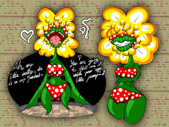 breasts female green_body lips not_furry plant simple_background solo text thick_lips blahblah866 mario_bros nintendo elemental_creature flora_fauna humanoid piranha_plant 2024 4:3 hi_res